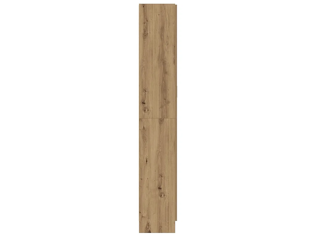 Hoge kast 82,5x30,5x185 cm bewerkt hout artisanaal eikenkleur