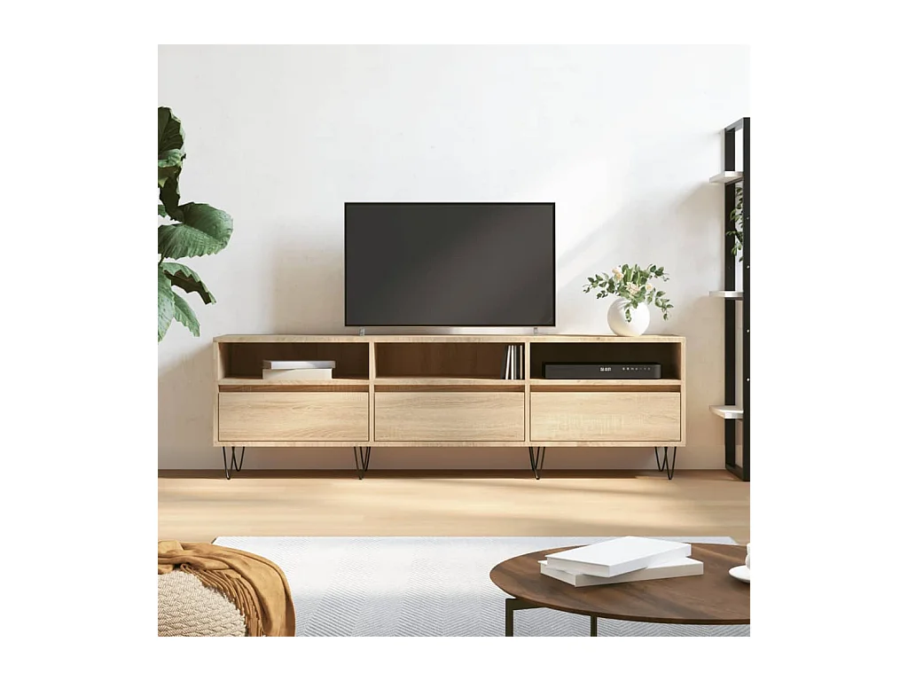 Meuble TV chêne sonoma 150x30x44,5 cm bois d'ingénierie