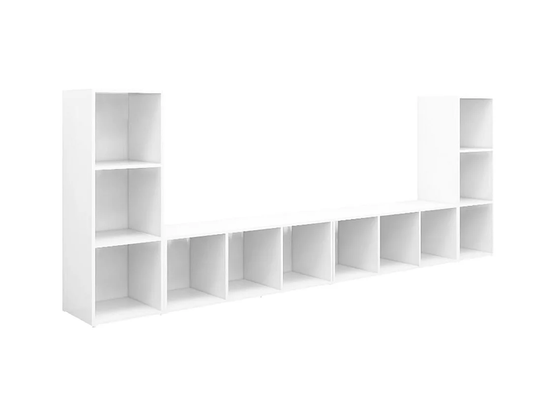 Meubles TV 4 pcs Blanc 107x35x37 cm Bois d'ingénierie