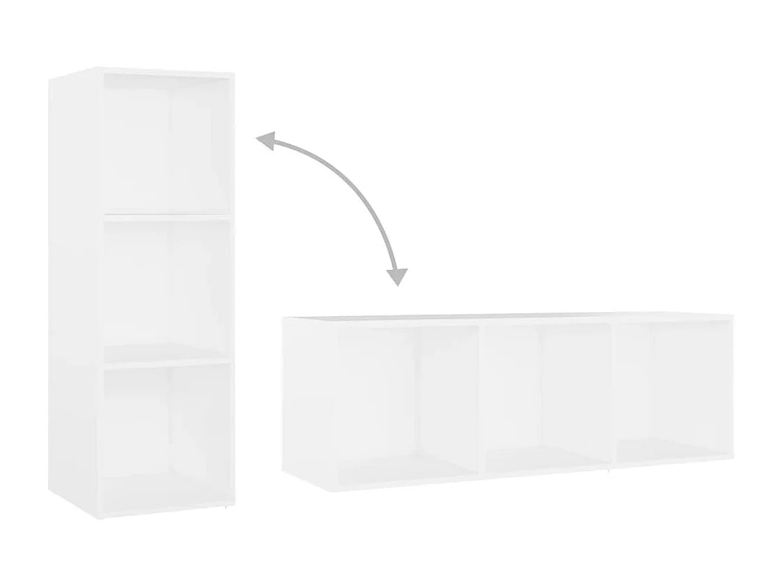 Mobili TV 4 pz Bianchi 107x35x37 cm in Legno Multistrato