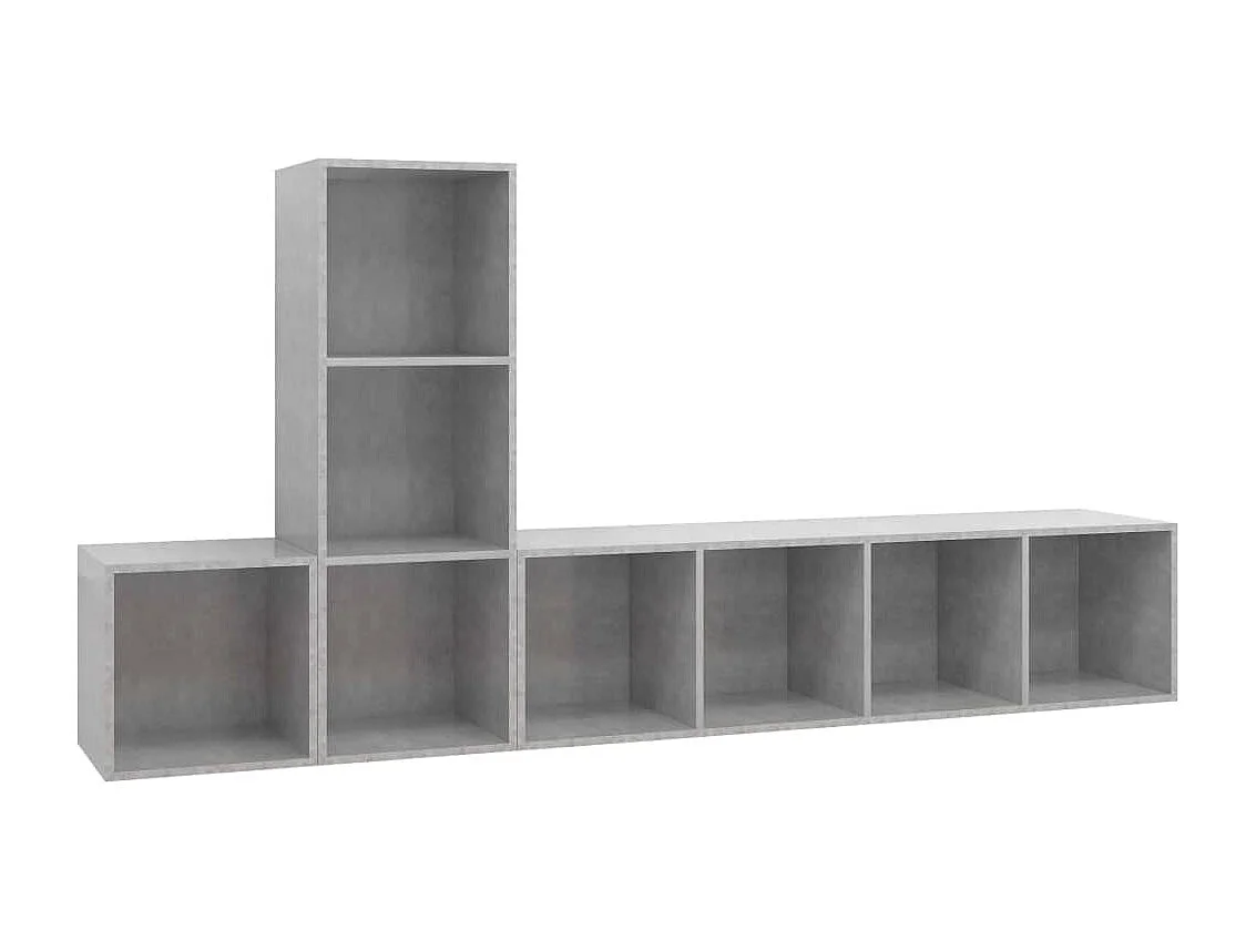 Ensemble de meuble TV 3 pcs Gris béton Bois d'ingénierie