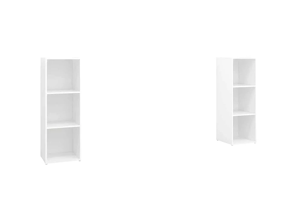 Meubles TV 2 pcs Blanc 107x35x37 cm Bois d'ingénierie