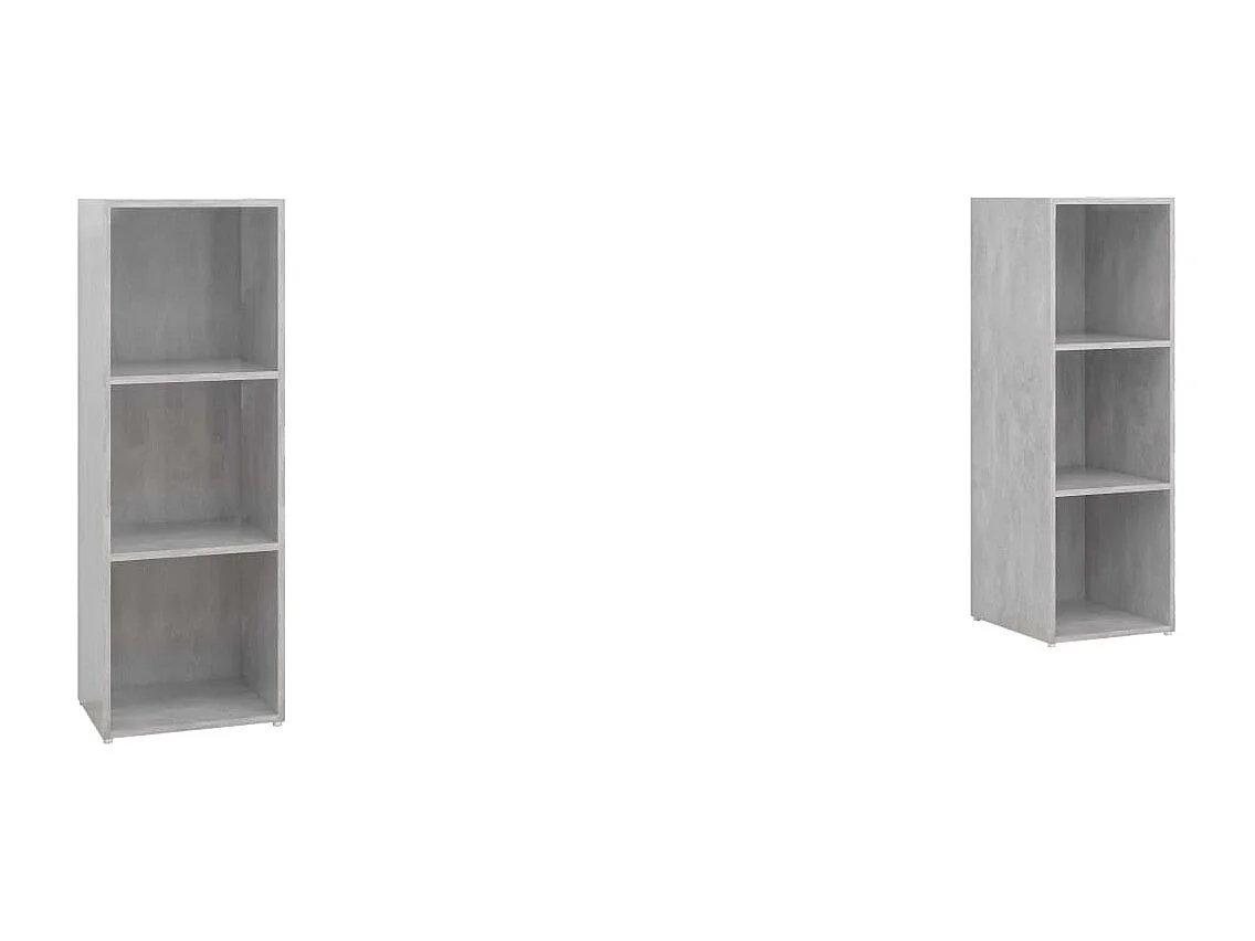 Meubles TV 2 pcs Gris béton 107x35x37 cm Bois d'ingénierie