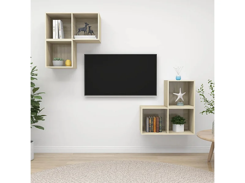 Ensemble de meubles TV 4 pcs Chêne sonoma Bois d'ingénierie
