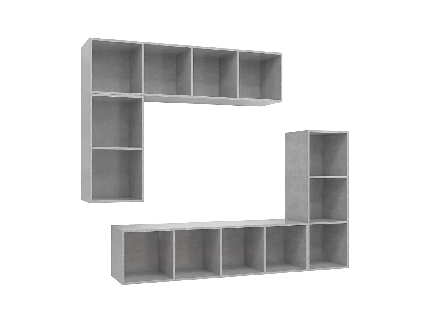 Ensemble de meubles TV 4 pcs Gris béton Bois d'ingénierie