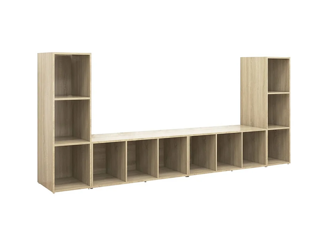 Meubles TV 4 pcs Chêne sonoma 107x35x37 cm Bois d'ingénierie