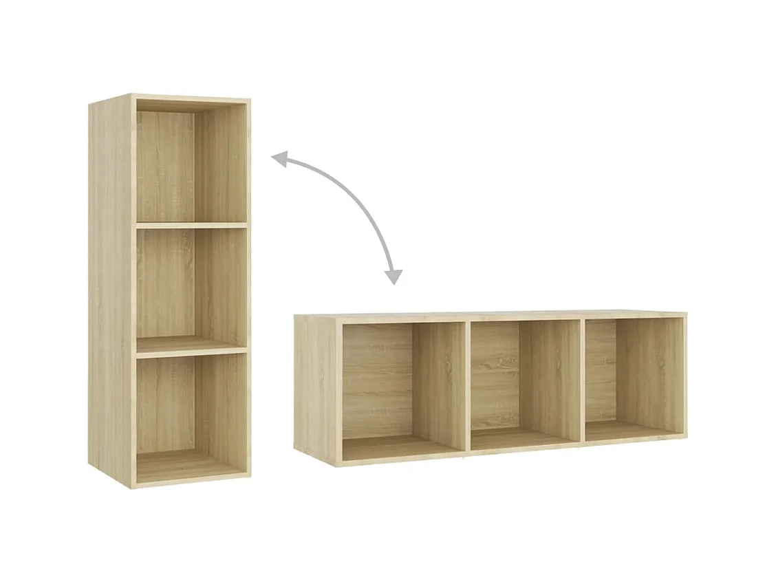Meubles TV 4 pcs Chêne sonoma 107x35x37 cm Bois d'ingénierie