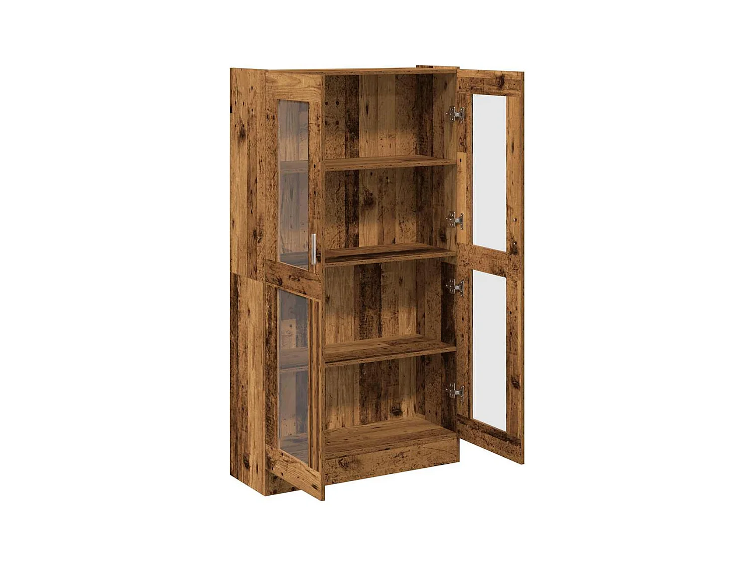 Buffet haut vieux bois 82,5x30,5x150 cm bois d'ingénierie
