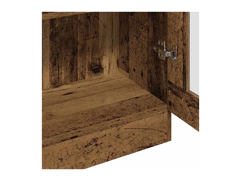 Buffet haut vieux bois 82,5x30,5x150 cm bois d'ingénierie