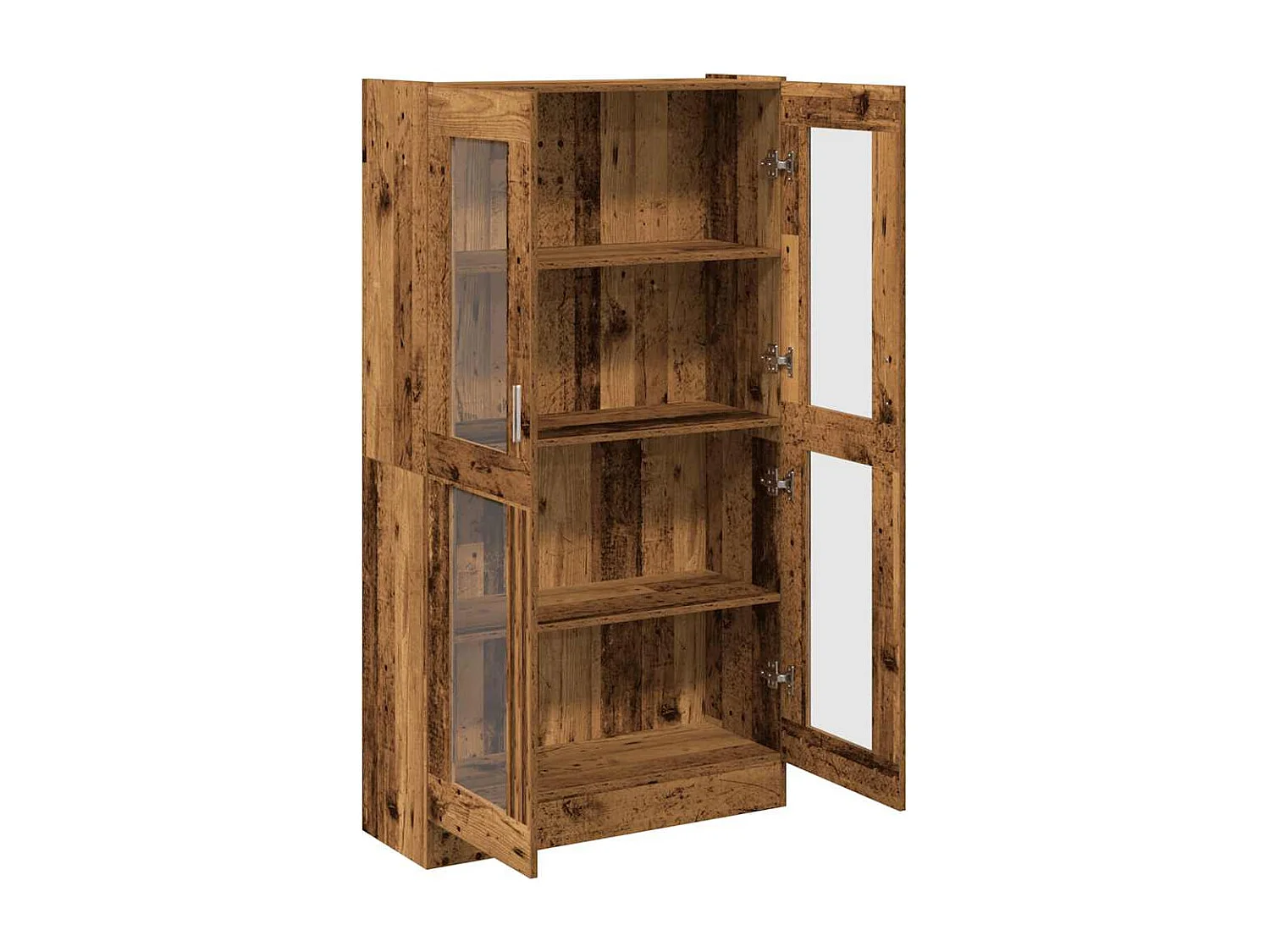 Buffet haut vieux bois 82,5x30,5x150 cm bois d'ingénierie