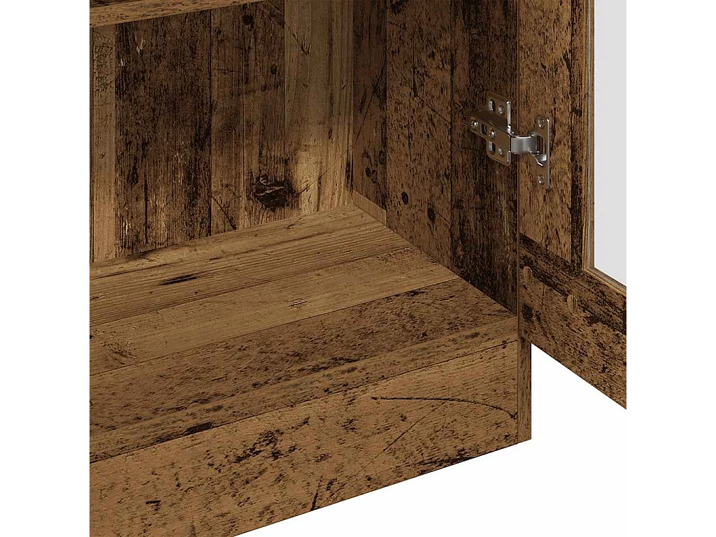 Buffet haut vieux bois 82,5x30,5x150 cm bois d'ingénierie