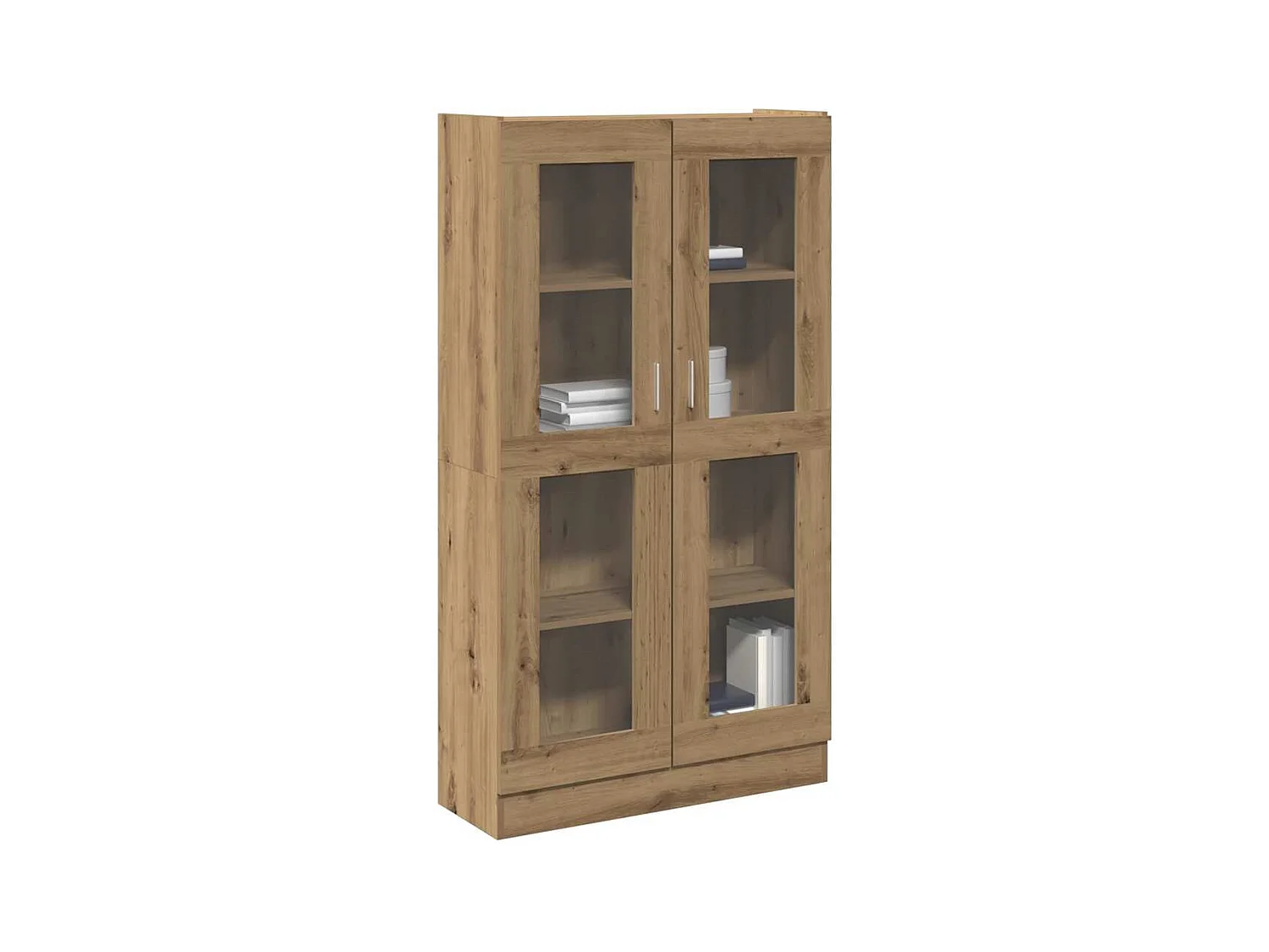 Hoge kast 82,5x30,5x150 cm bewerkt hout artisanaal eikenkleur