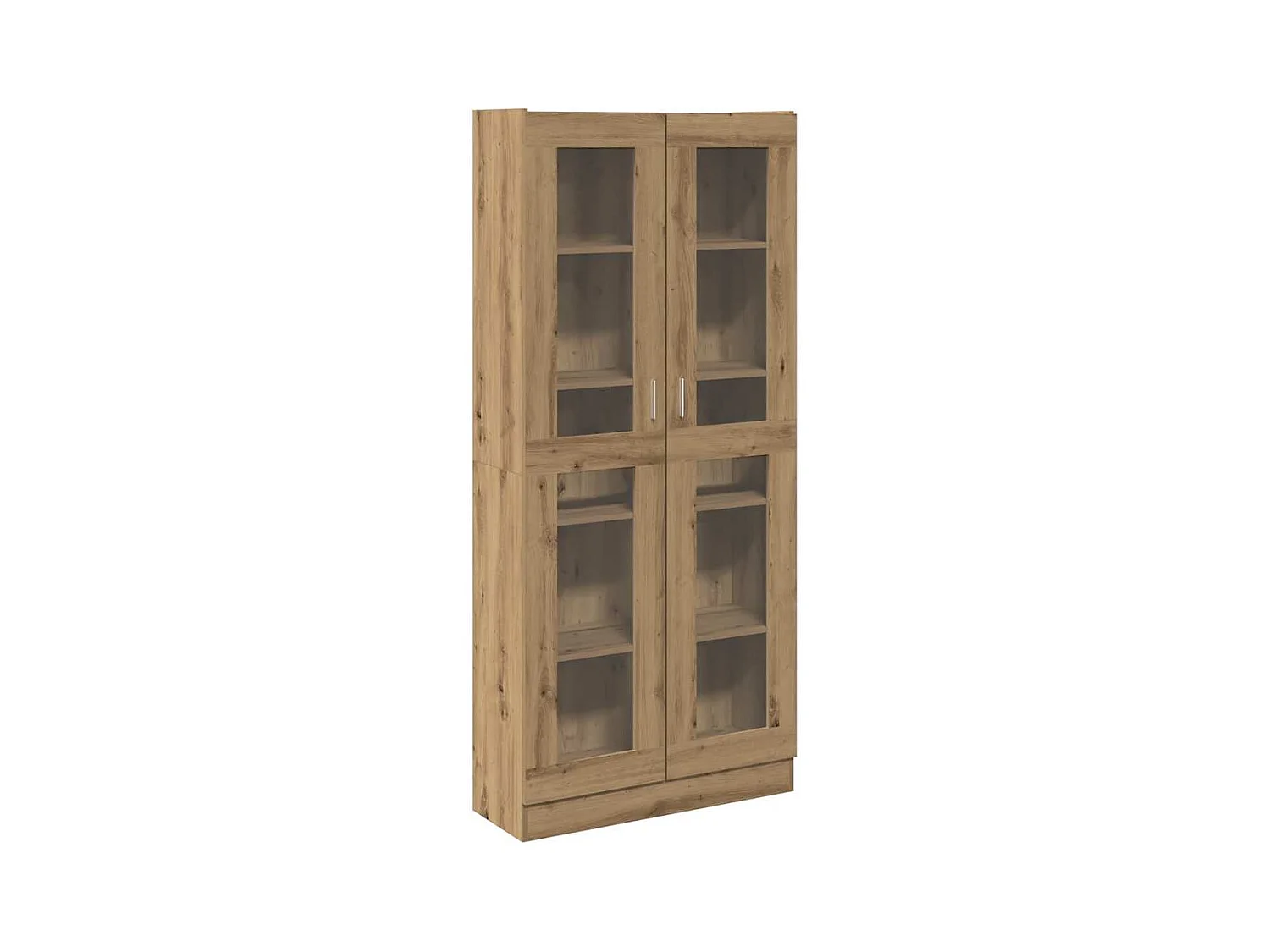 Buffet haut chêne artisanal 82,5x30,5x185 cm bois d'ingénierie