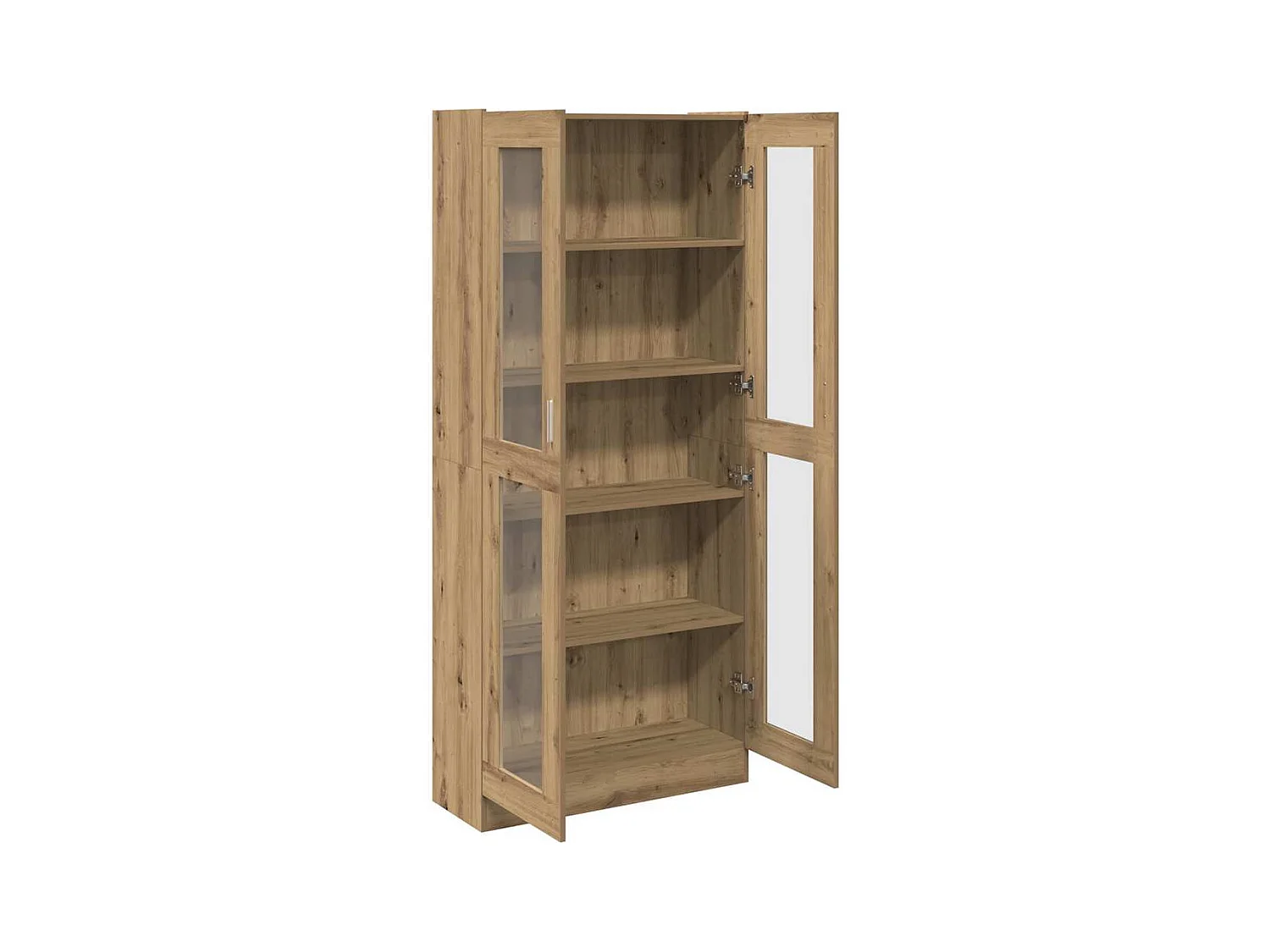Buffet haut chêne artisanal 82,5x30,5x185 cm bois d'ingénierie
