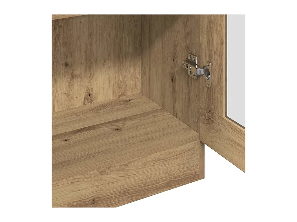 Buffet haut chêne artisanal 82,5x30,5x185 cm bois d'ingénierie