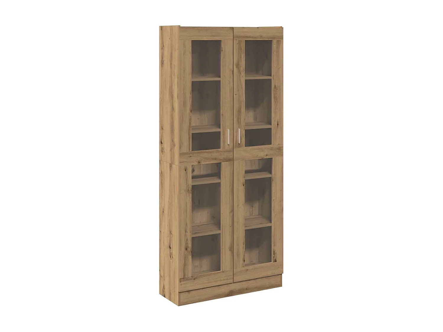 Hoge kast 82,5x30,5x185 cm bewerkt hout artisanaal eikenkleur