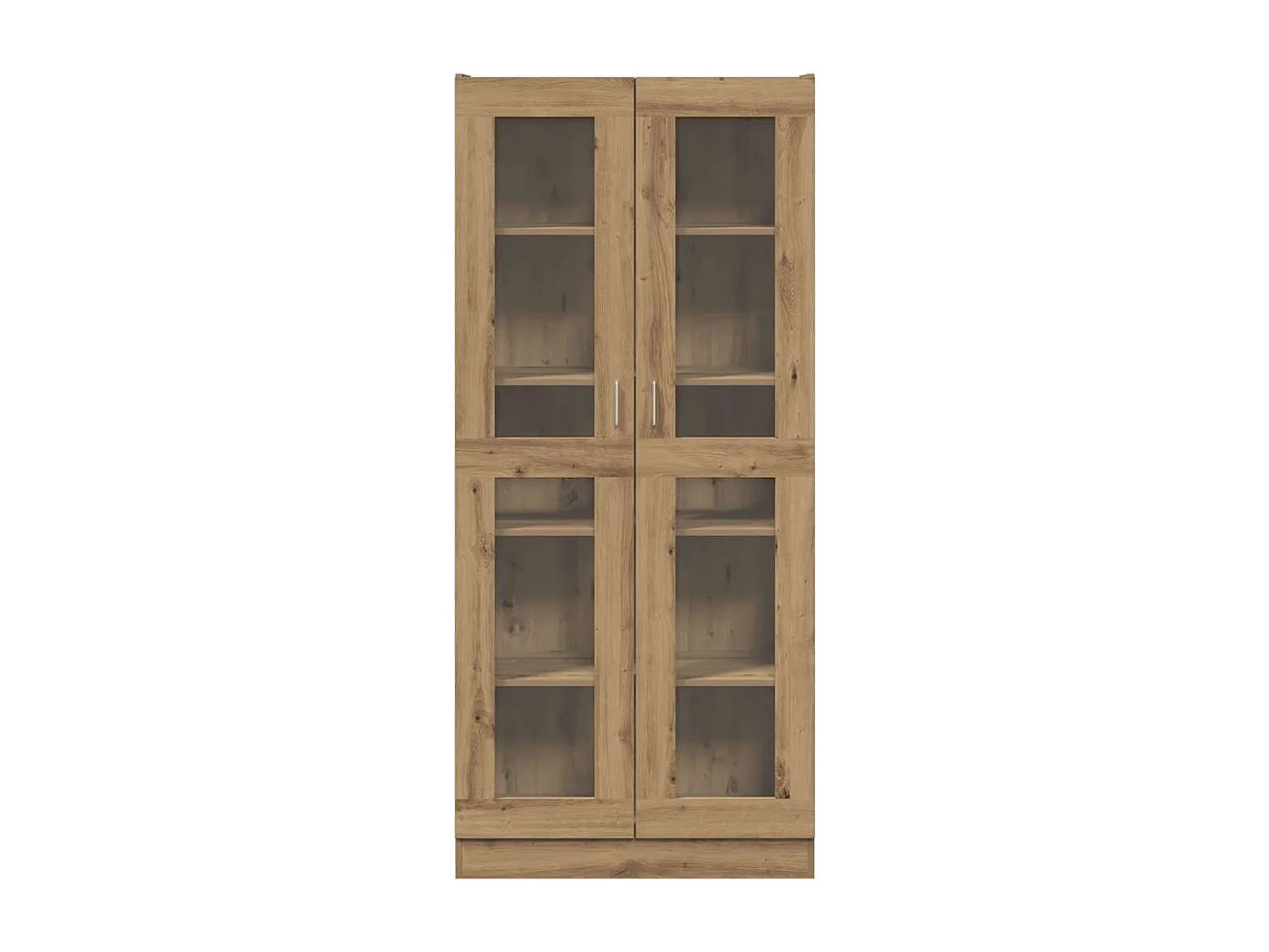 Hoge kast 82,5x30,5x185 cm bewerkt hout artisanaal eikenkleur