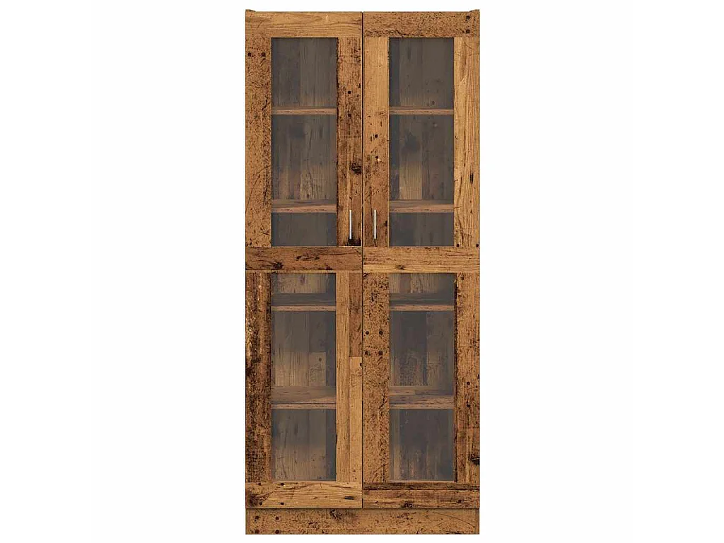 Hoge kast 82,5x30,5x185 cm bewerkt hout oud houtkleurig