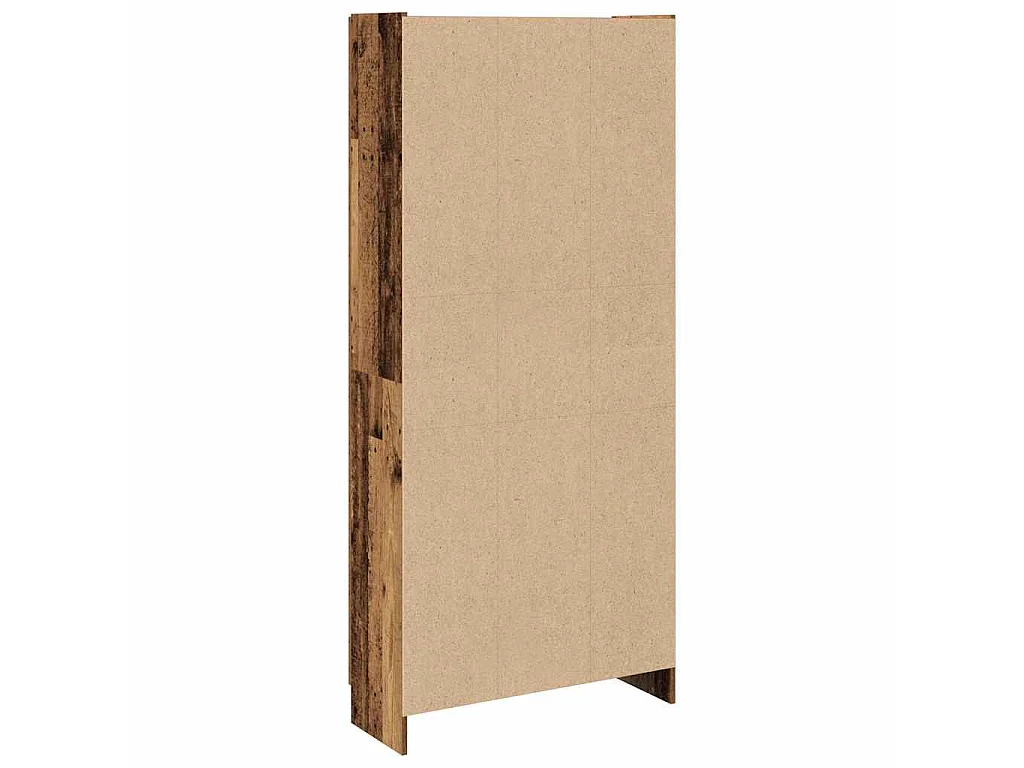 Hoge kast 82,5x30,5x185 cm bewerkt hout oud houtkleurig