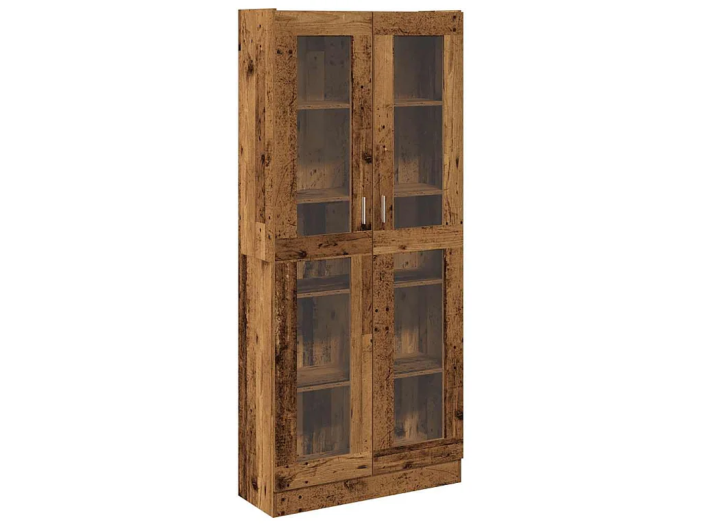 Buffet haut vieux bois 82,5x30,5x185 cm bois d'ingénierie