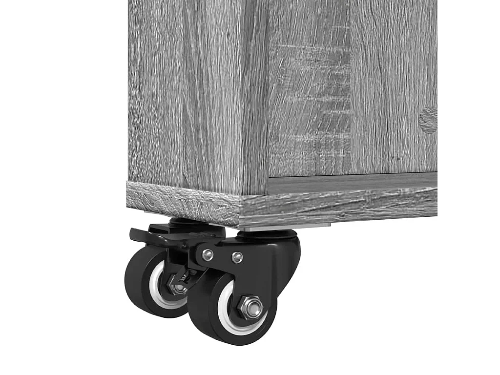 Chariot de rangement étroit sonoma gris bois d'ingénierie