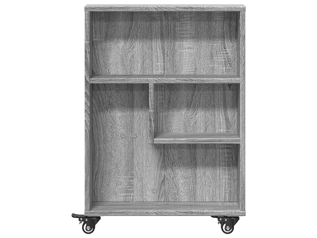 Chariot de rangement étroit sonoma gris bois d'ingénierie