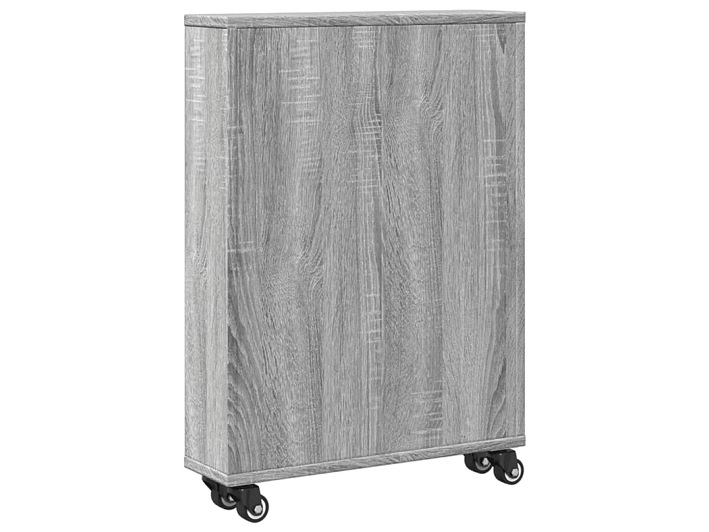 Chariot de rangement étroit sonoma gris bois d'ingénierie