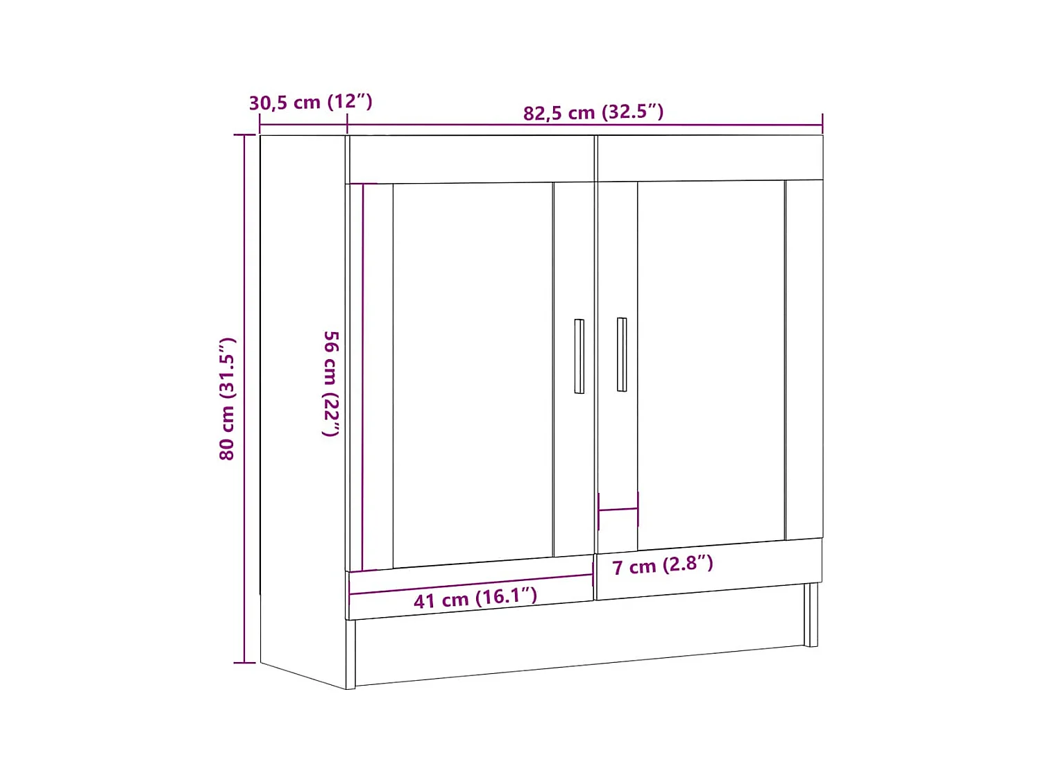 Meuble vieux bois 82,5x30,5x80 cm bois d'ingénierie