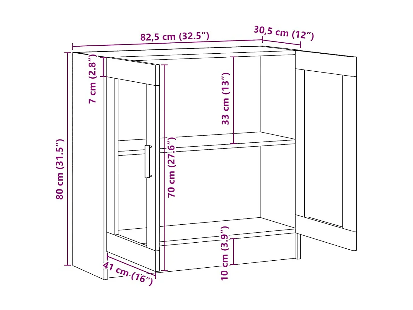 Meuble vieux bois 82,5x30,5x80 cm bois d'ingénierie