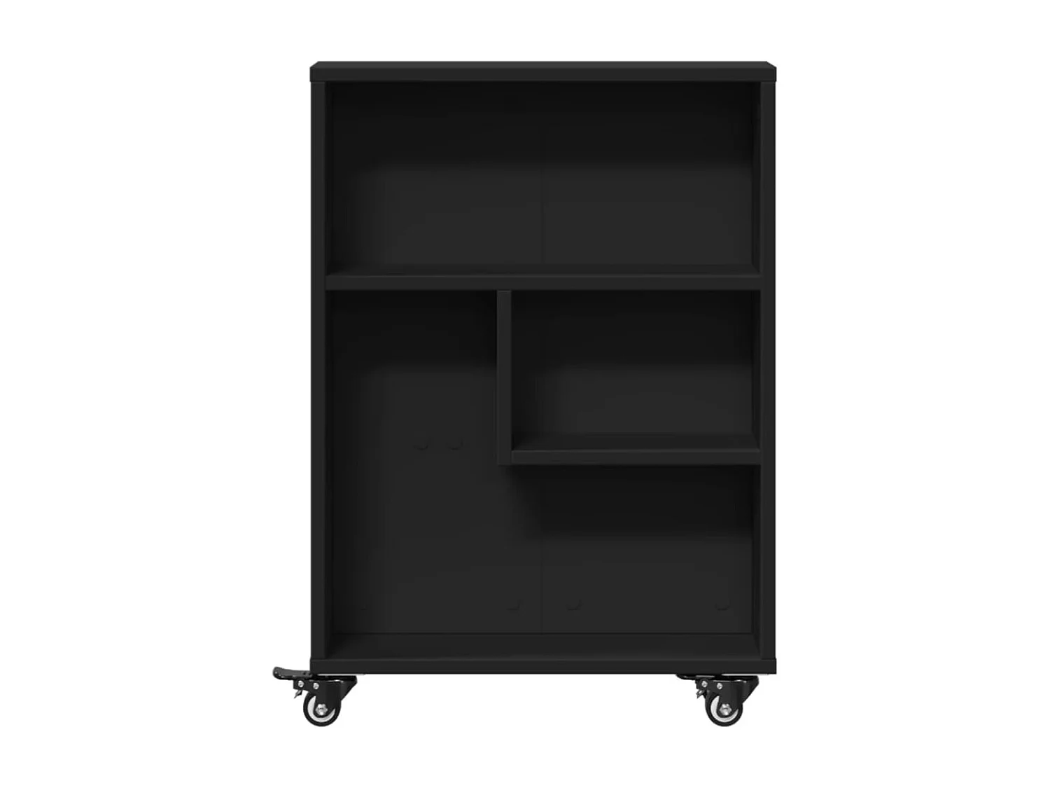 Opbergtrolley smal 48x13x68 cm bewerkt hout zwart