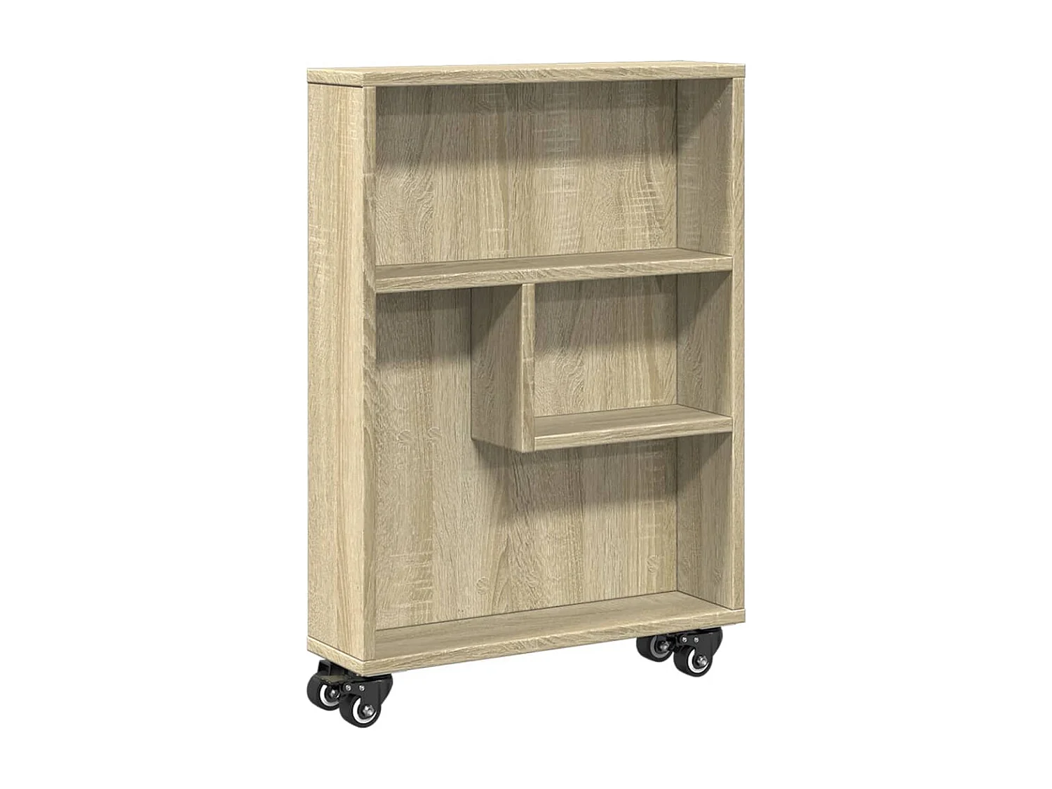 Chariot de rangement étroit Chêne Sonoma 48 x 13 x 68 cm Bois d'ingénierie