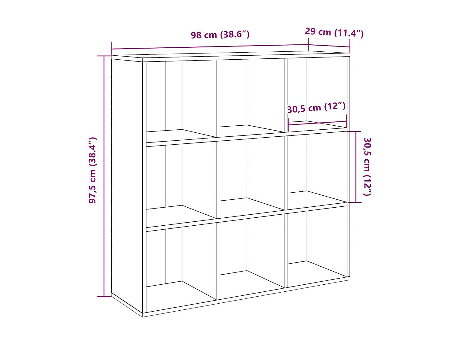 Armoire à livres vieux bois 98x29x97,5 cm