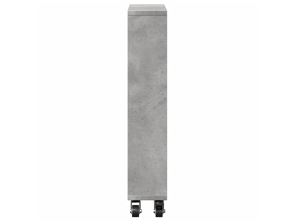 Chariot de rangement étroit gris béton bois d'ingénierie