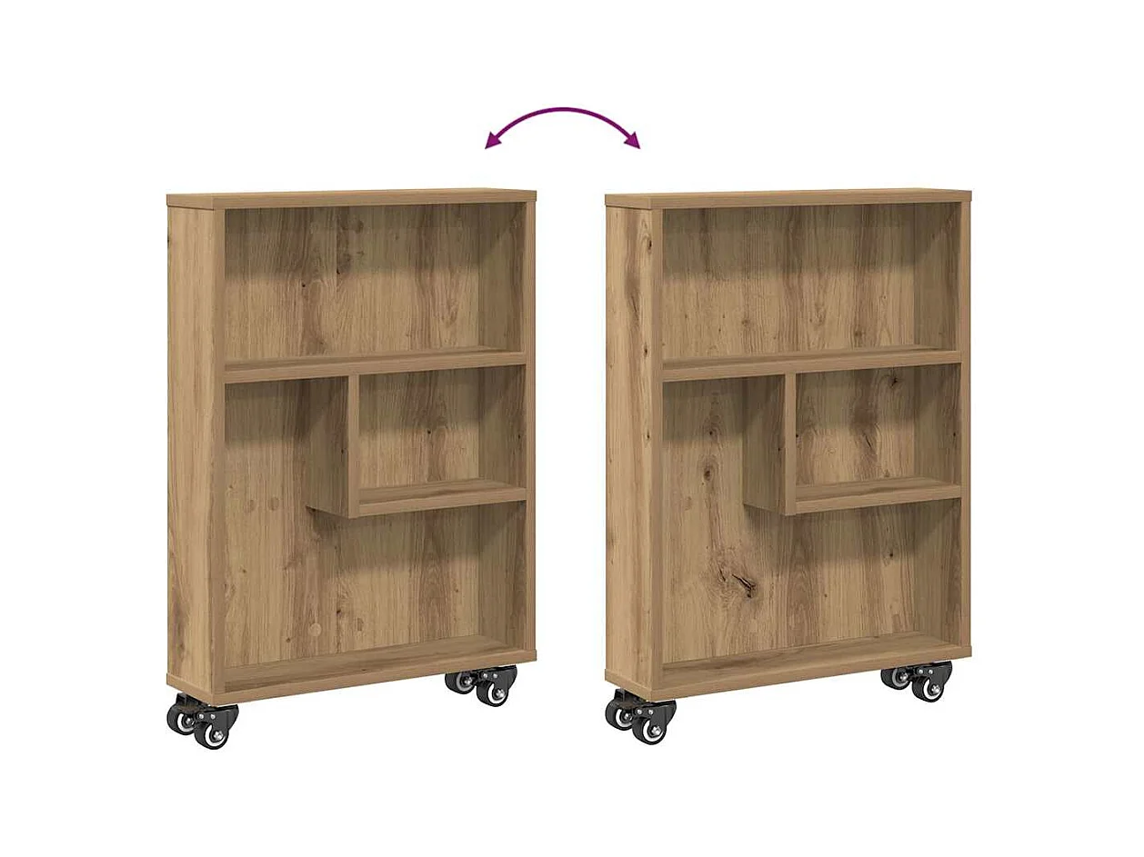 Aufbewahrungswagen Schmal Artisan-Eiche 48x13x68 Holzwerkstoff