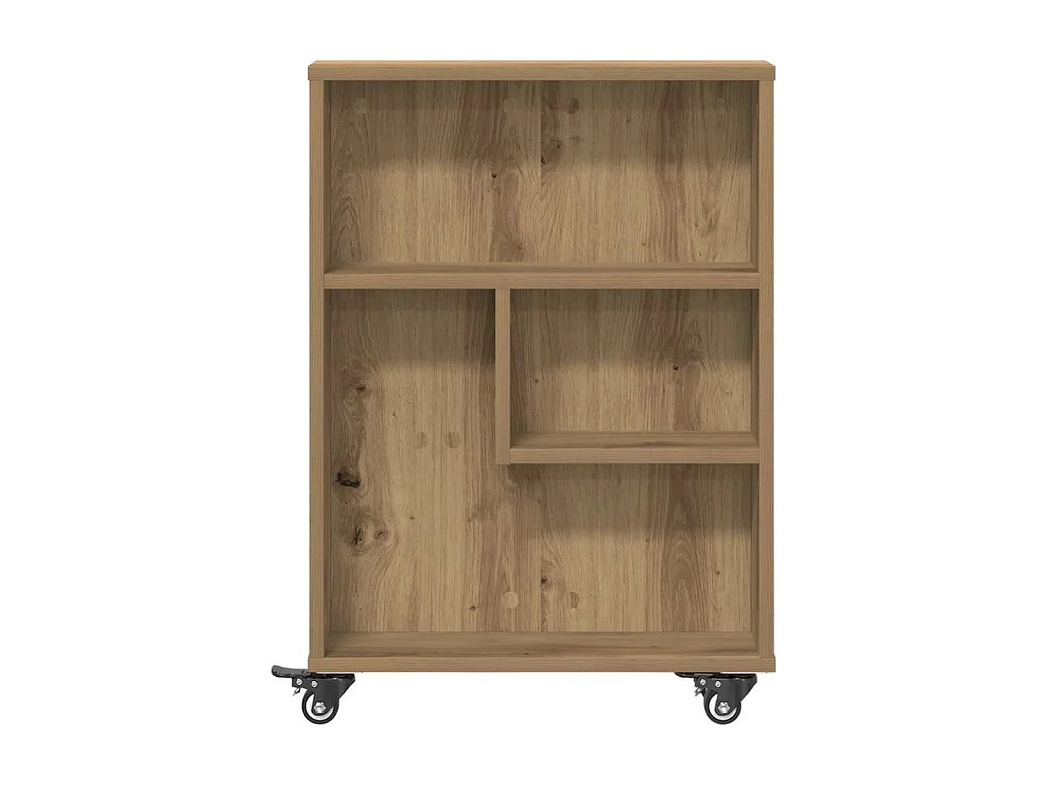 Opbergtrolley smal 48x13x68 cm bewerkt hout artisanaal eiken