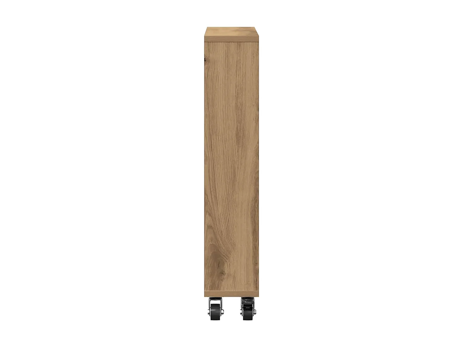 Opbergtrolley smal 48x13x68 cm bewerkt hout artisanaal eiken