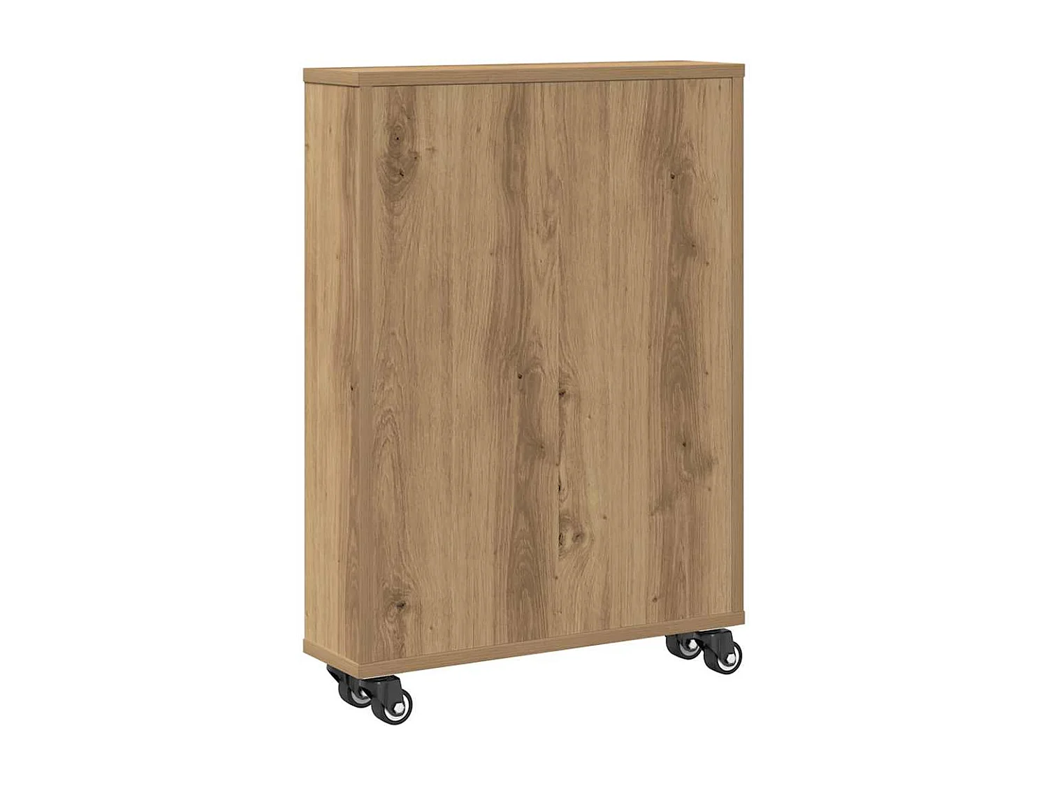 Opbergtrolley smal 48x13x68 cm bewerkt hout artisanaal eiken