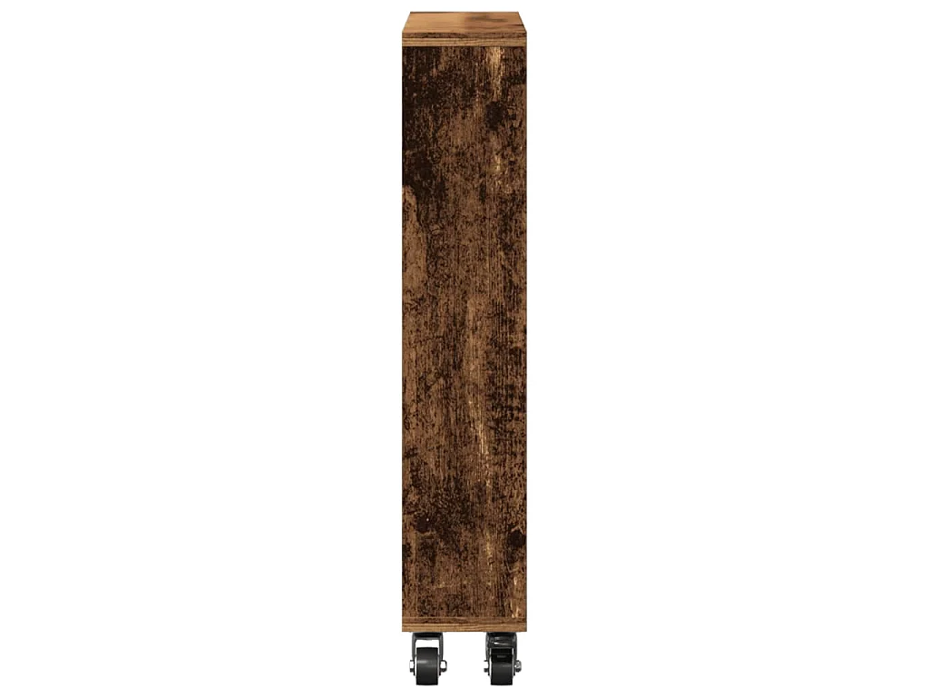 Opbergtrolley smal 48x13x68 cm bewerkt hout oud houtkleurig