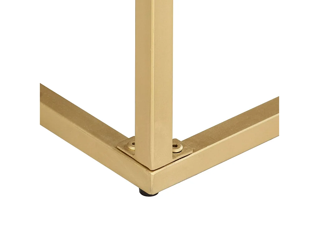 Table console doré 90x30x75 cm bois solide de manguier
