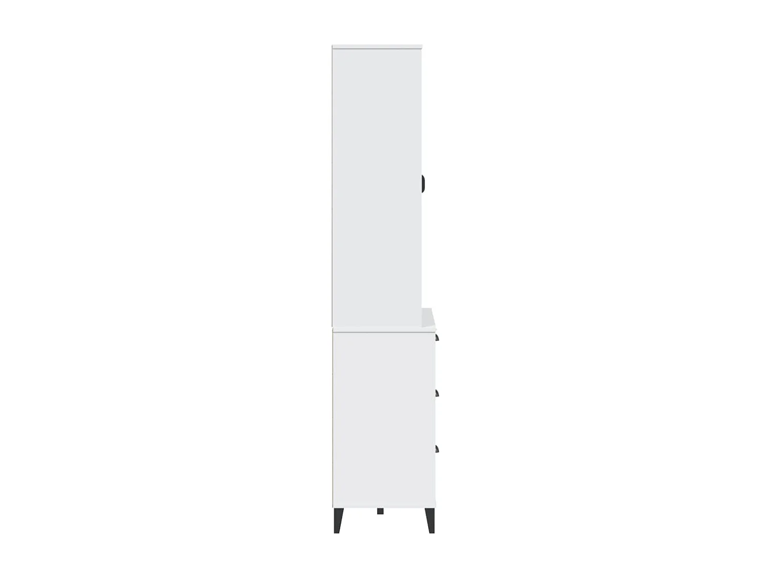 Credenza VIKEN Bianca 80x40x190 cm in Legno Massello di Pino