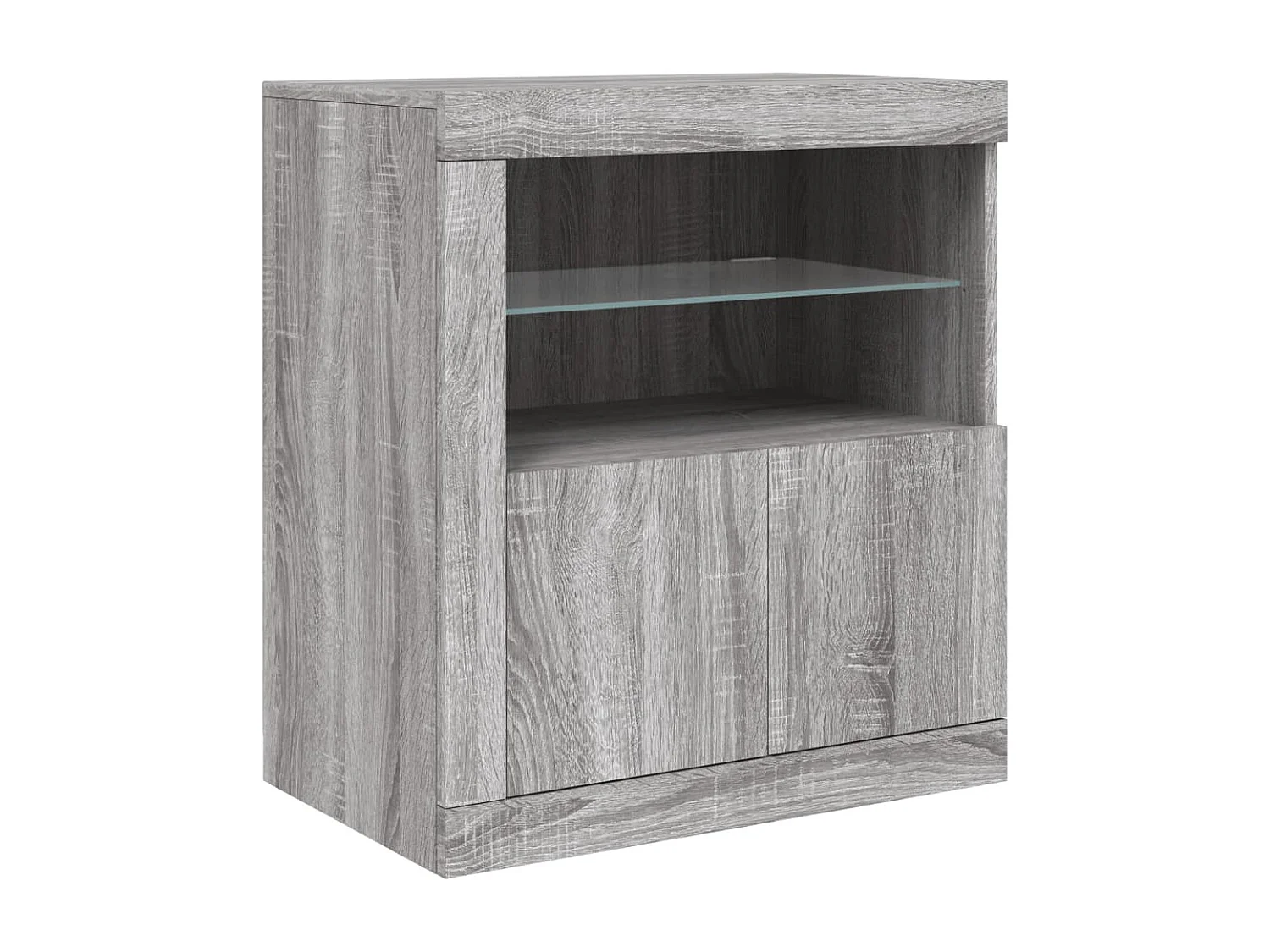 Buffet avec lumières LED sonoma gris 181,5x37x67 cm