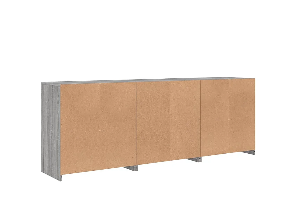 Dressoir met LED-verlichting 181,5x37x678 cm grijs sonoma eiken