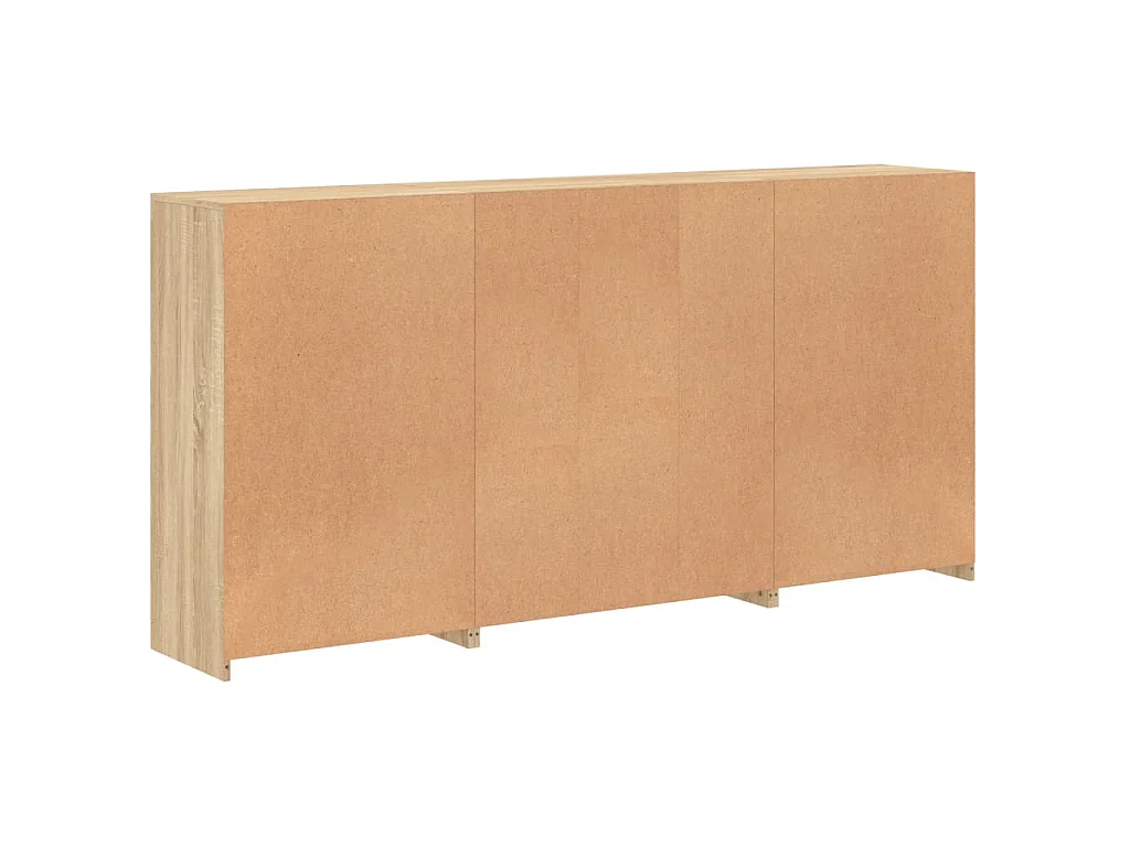 Buffet avec lumières LED chêne sonoma 202x37x100 cm