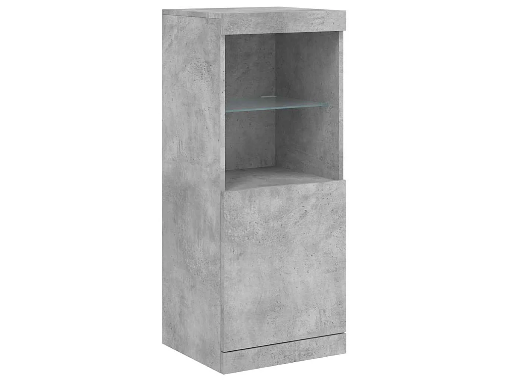 Buffet avec lumières LED gris béton 162x37x100 cm