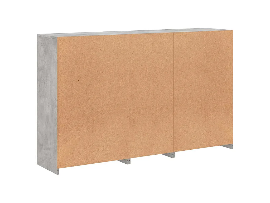 Buffet avec lumières LED gris béton 162x37x100 cm