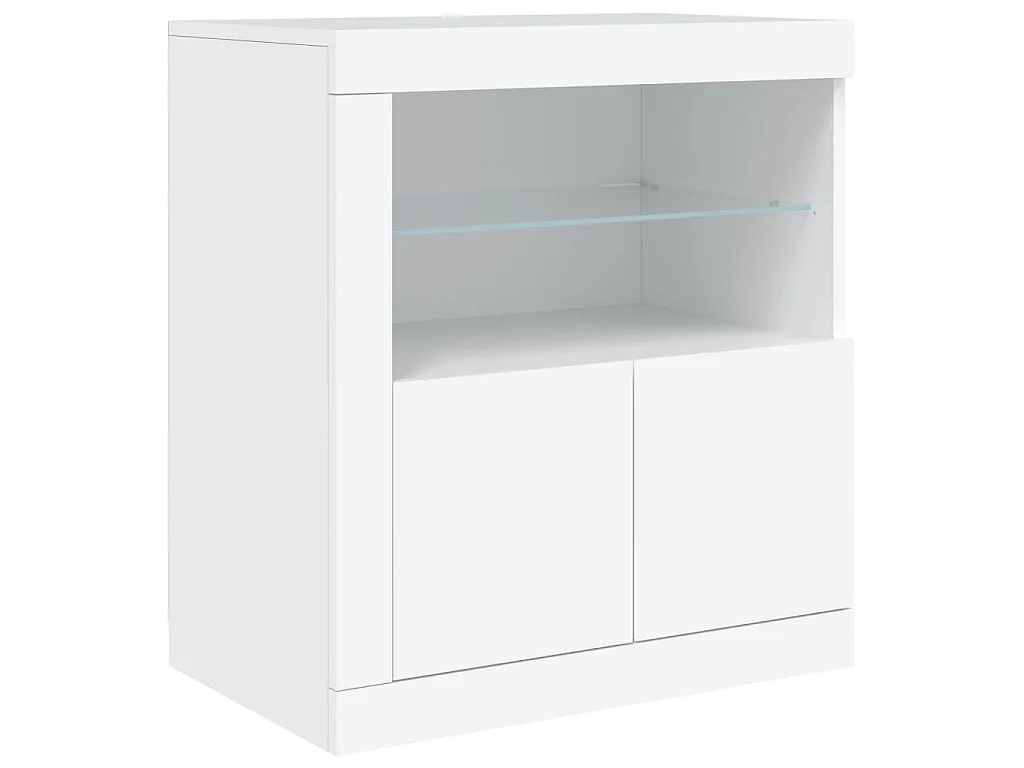 Sideboard mit LED-Leuchten Weiß 283x37x67 cm