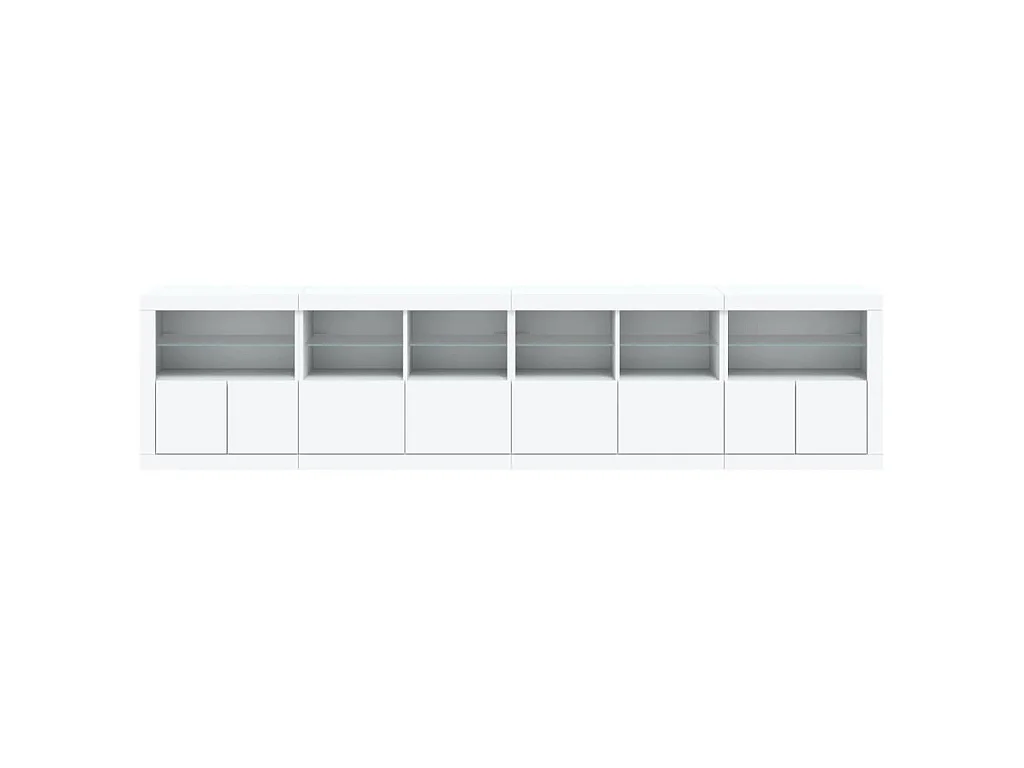 Buffet avec lumières LED blanc 283x37x67 cm