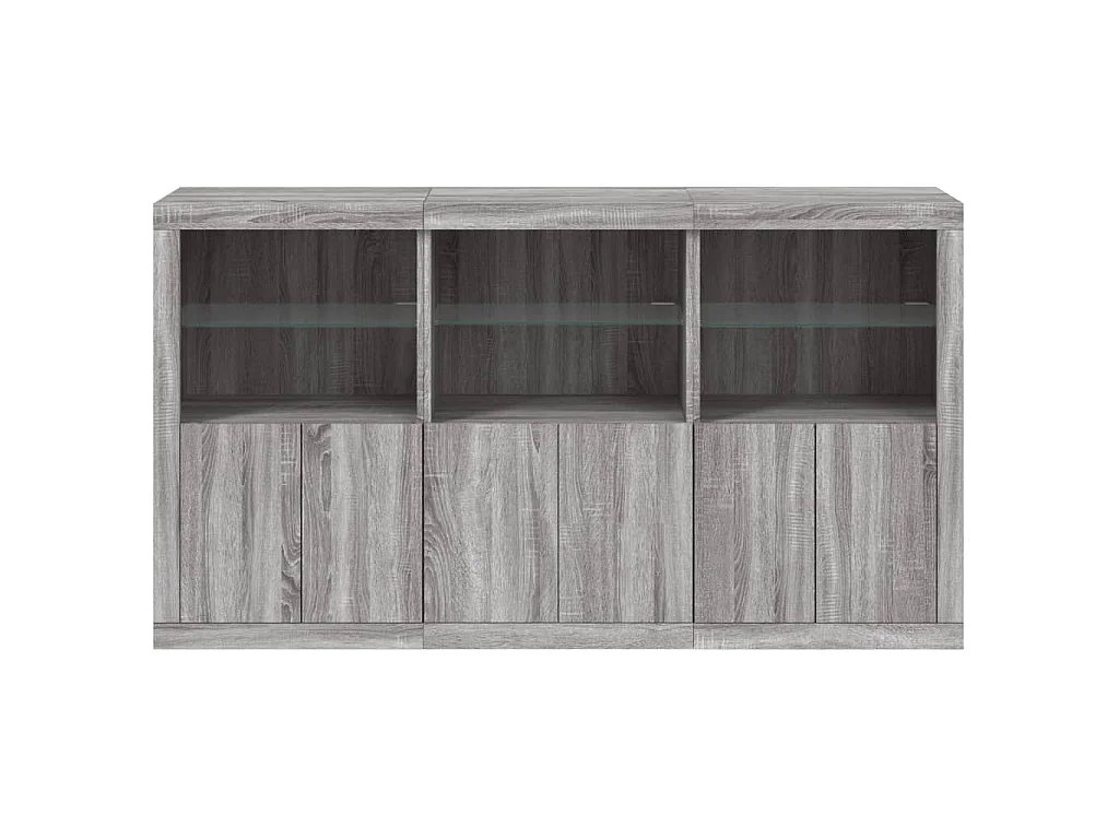 Dressoir met LED-verlichting 181,5x37x100 cm grijs sonoma eiken