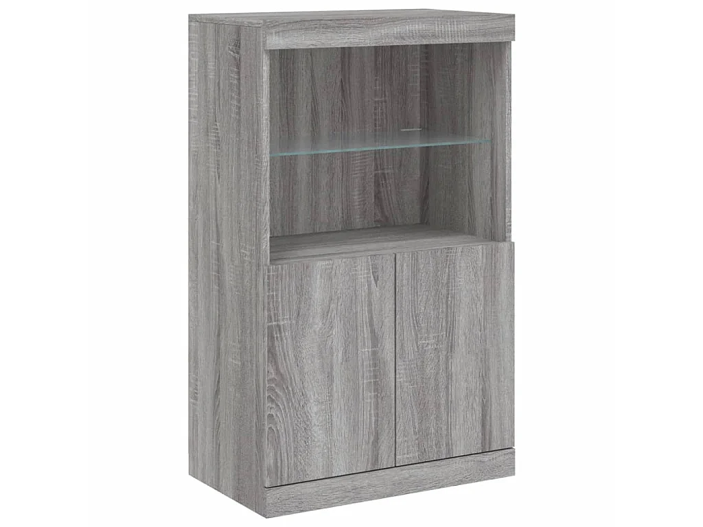 Dressoir met LED-verlichting 181,5x37x100 cm grijs sonoma eiken