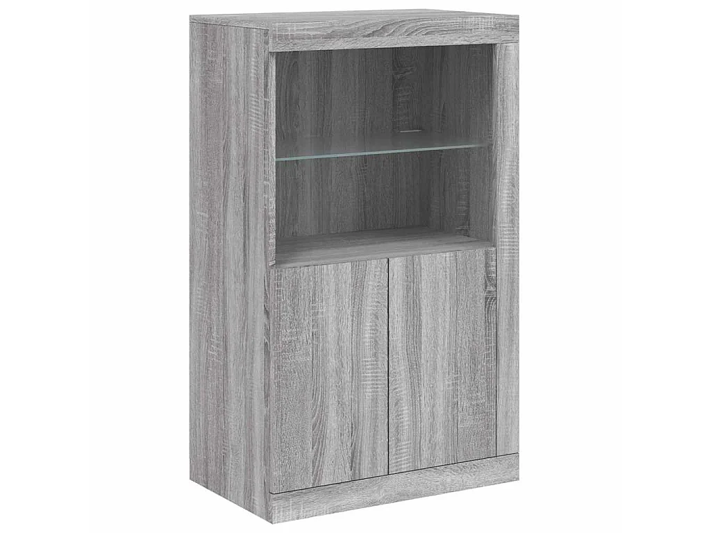 Buffet avec lumières LED sonoma gris 181,5x37x100 cm